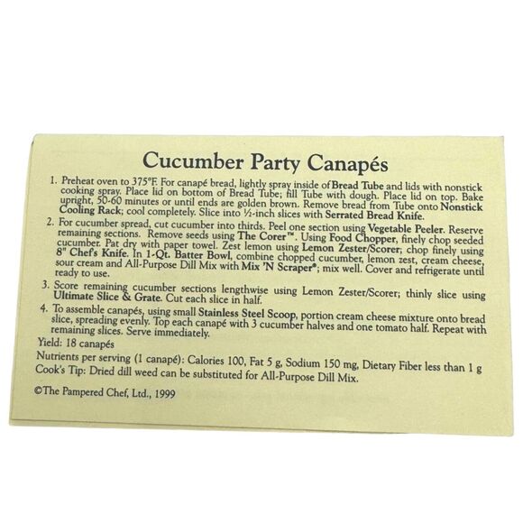 The Pampered Chef Bread Tube # 1565 Baking Cooking Kitchen Gadgets Made In USA - Picture 6 of 12